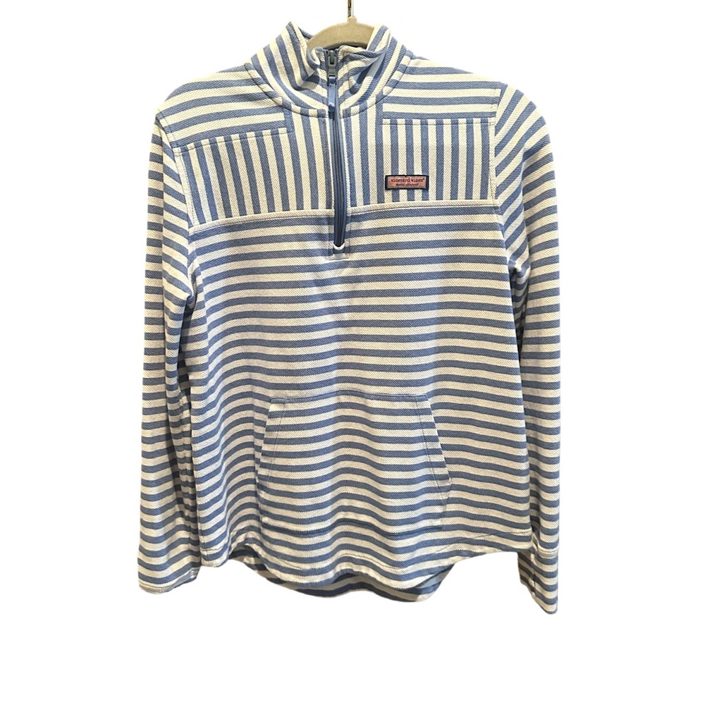 Vineyard Vines Blue and White Striped Relaxed Shep Shirt Sz Medium